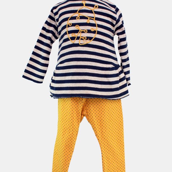 Play Up Yellow and Blue Polka Dot Leggings - Picture 2 of 2